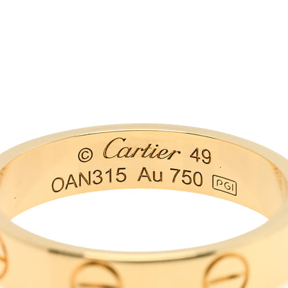 Cartier 18K Yellow Gold 3.5mm LOVE Wedding Band Ring 49 4.75 4 of 5