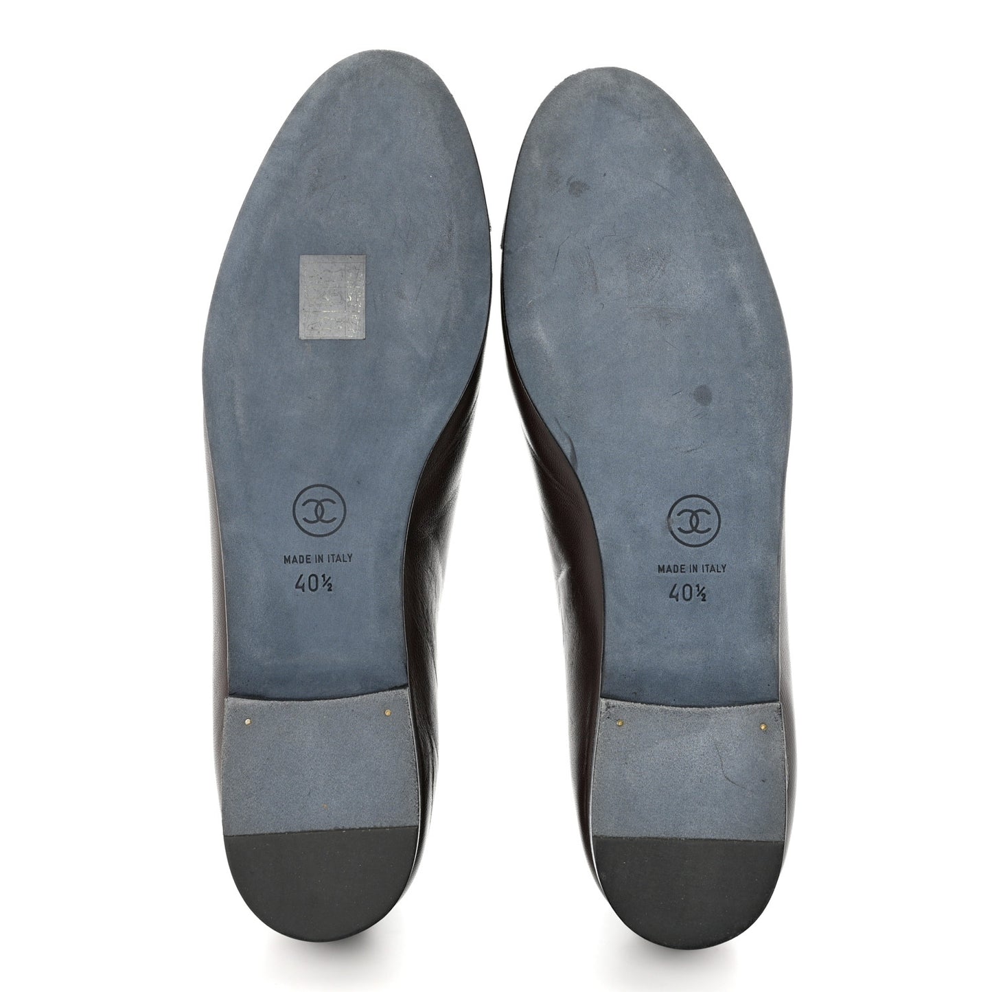 Lambskin Cap Toe CC Ballerina Flats 40.5 Brown Black