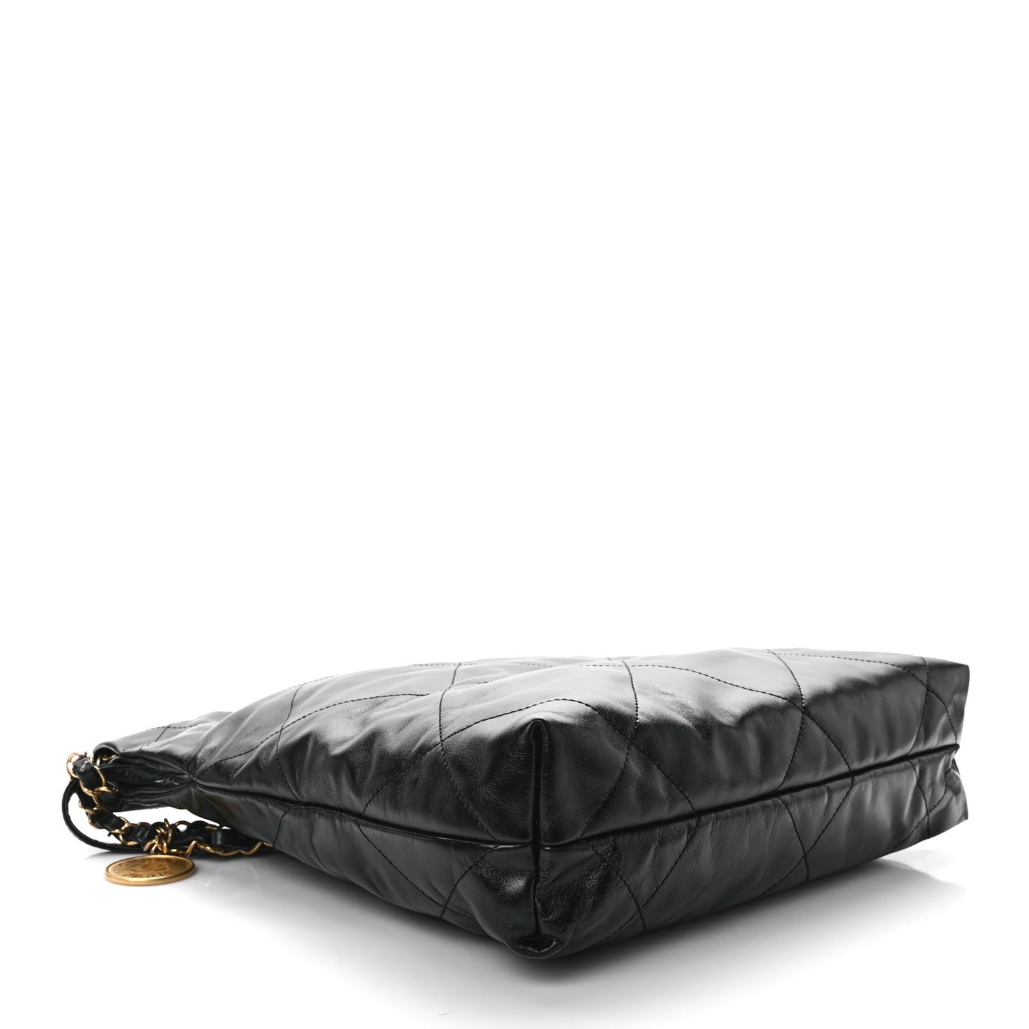 Shiny Calfskin Quilted Small Chanel 22 Black
