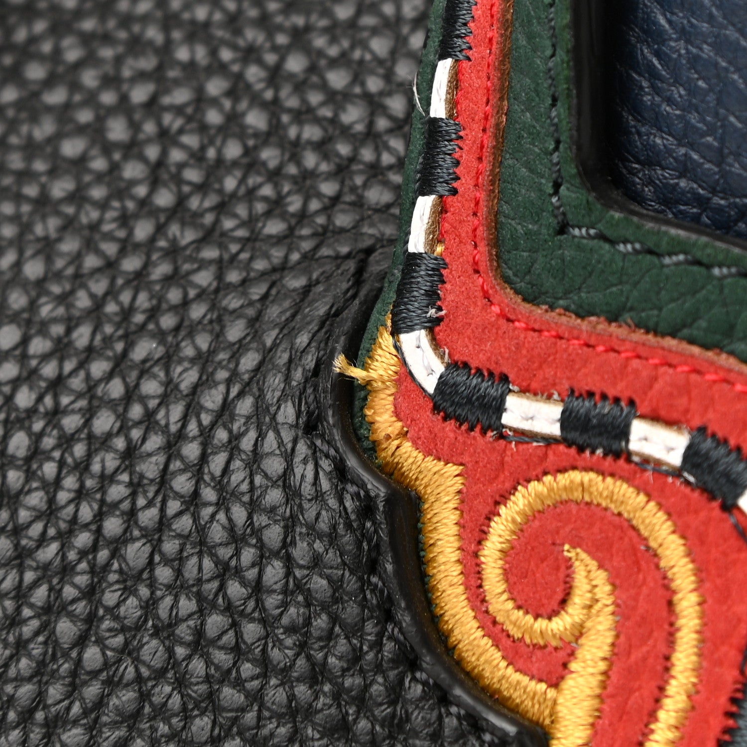 Christian Louboutin Grained Calfskin Embroidered Small Eloise Tote Black Multicolor 12 of 12