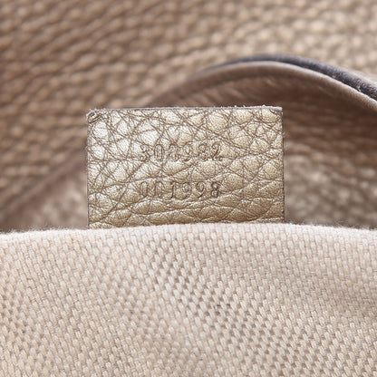 Gucci Metallic Pebbled Calfskin Medium Soho Chain Shoulder Bag Golden Beige 7 of 20