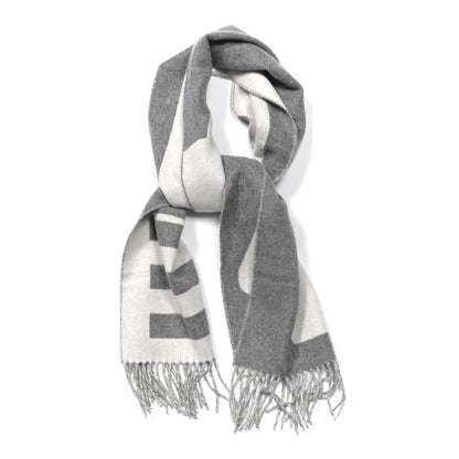 Hermes Cashmere Casaque Love Story Muffler Gris Clair Ivoire 1 of 4