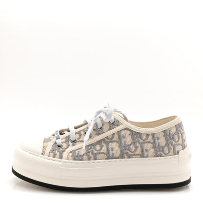 Christian Dior Canvas Oblique Walk'N'Dior Low Top Platform Sneakers 36.5 Grey Stone 1 of 9