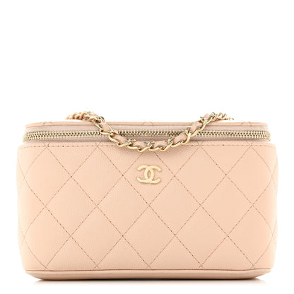 Chanel Caviar Quilted Small Vanity Case With Chain Light Beige 1 of 13