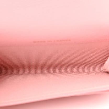 Chanel Caviar Quilted Flap Card Holder Wallet Light Pink 5 of 9