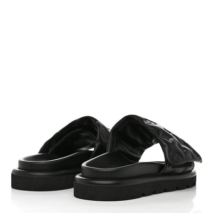 Louis Vuitton Lambskin Embossed Monogram Pool Pillow Flat Comfort Mule 38 Black 4 of 9