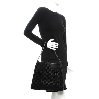 Gucci Suede Guccissima Hobo Black 2 of 11