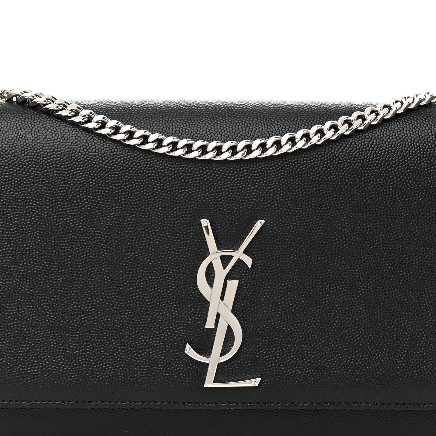 Saint Laurent Grain De Poudre Medium Classic Monogram Kate Satchel Black 8 of 13
