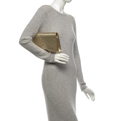 Saint Laurent Metallic Calfskin Monogram Large Belle De Jour Clutch Gold 2 of 6