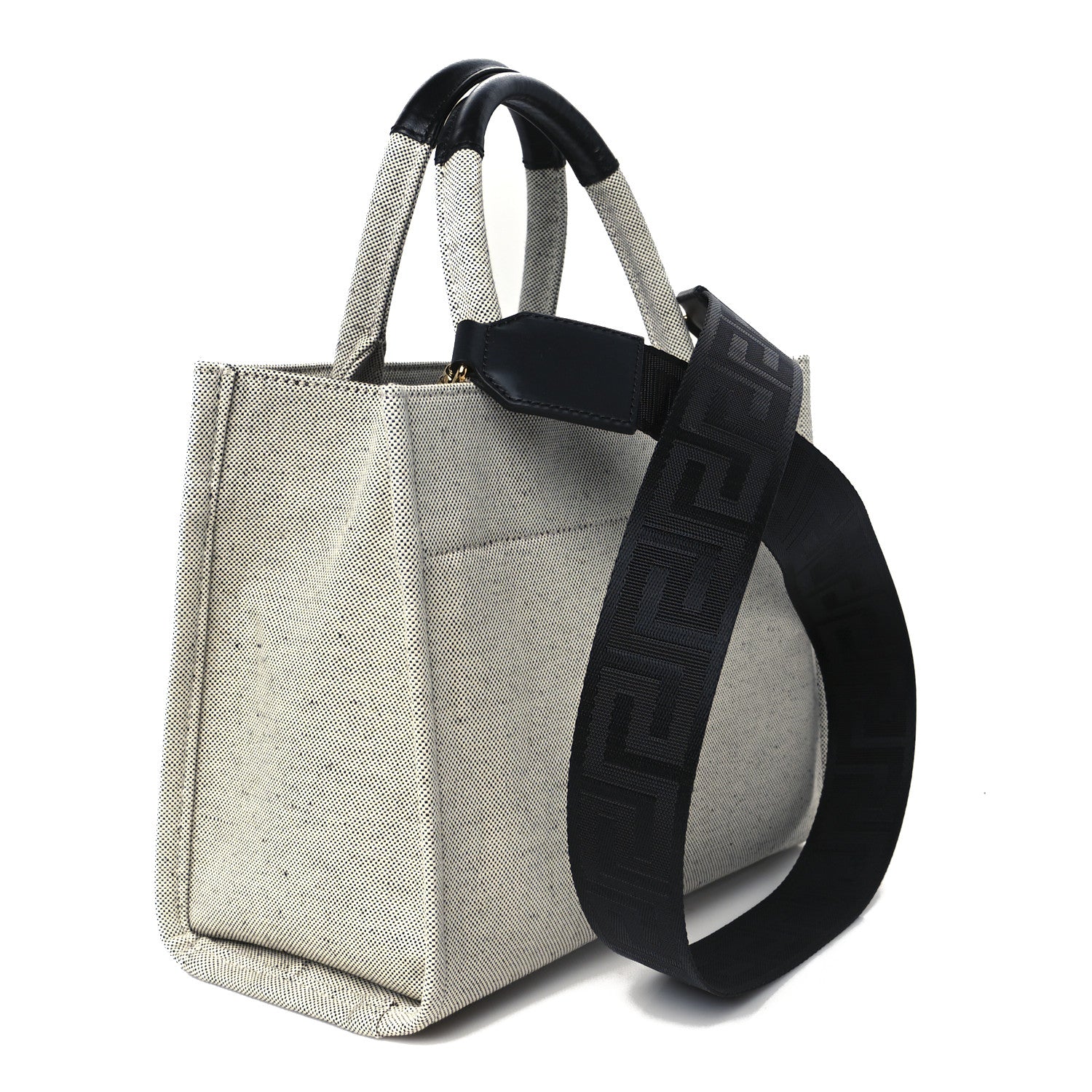 Versace Canvas Studded Logo Tote Bag Beige 3 of 11