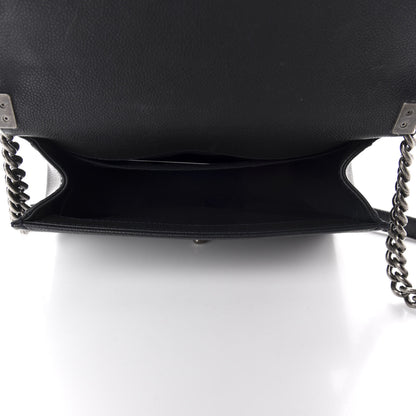 Chanel Caviar Stitched Medium Boy Flap Blue 5 of 14