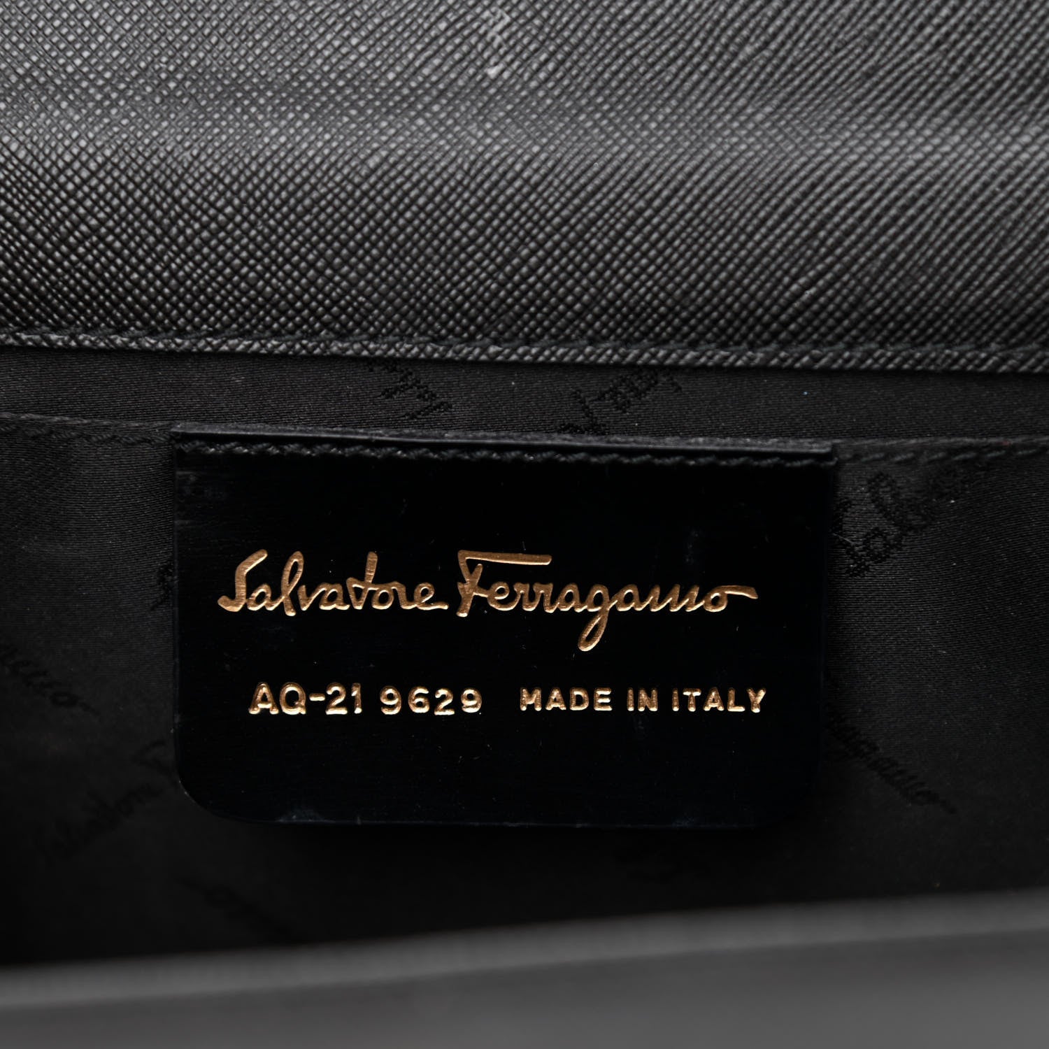 Salvatore Ferragamo Hammered Calfskin Gancio Wallet Bag Black 6 of 10