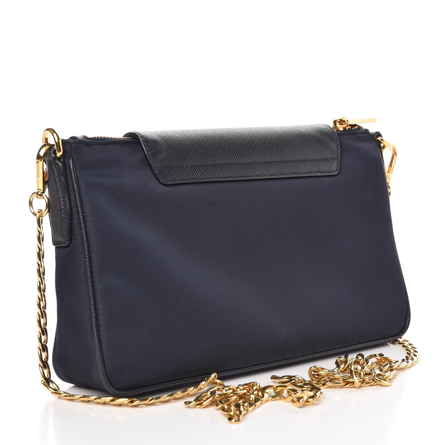 Tessuto Nylon Saffiano Crossbody Bag Black Blue