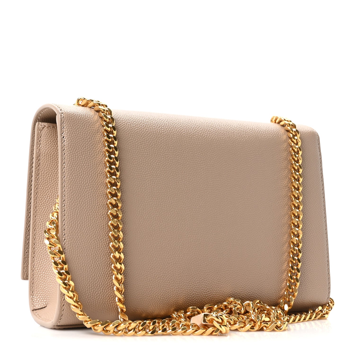 Saint Laurent Grain De Poudre Small Monogram Kate Satchel Dark Beige 3 of 10