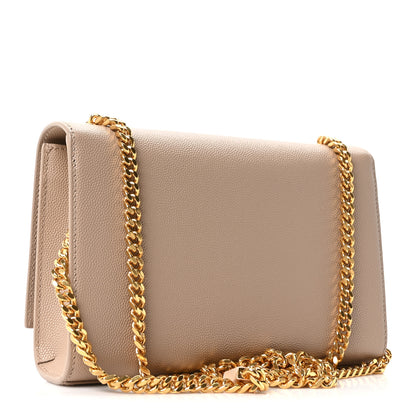 Saint Laurent Grain De Poudre Small Monogram Kate Satchel Dark Beige 3 of 10