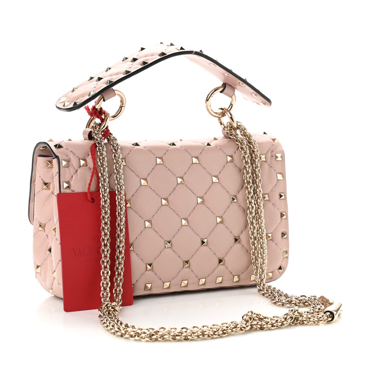 Valentino Garavani Nappa Small Rockstud Spike Shoulder Bag Water Rose 3 of 10