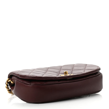 Chanel Calfskin Quilted Coco Mail Clutch With Chain Burgundy 4 of 12