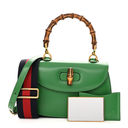 Gucci Boarded Dyana Lux Calfskin Web Small Bamboo 1947 Top Handle Bag Spring Green 1 of 10
