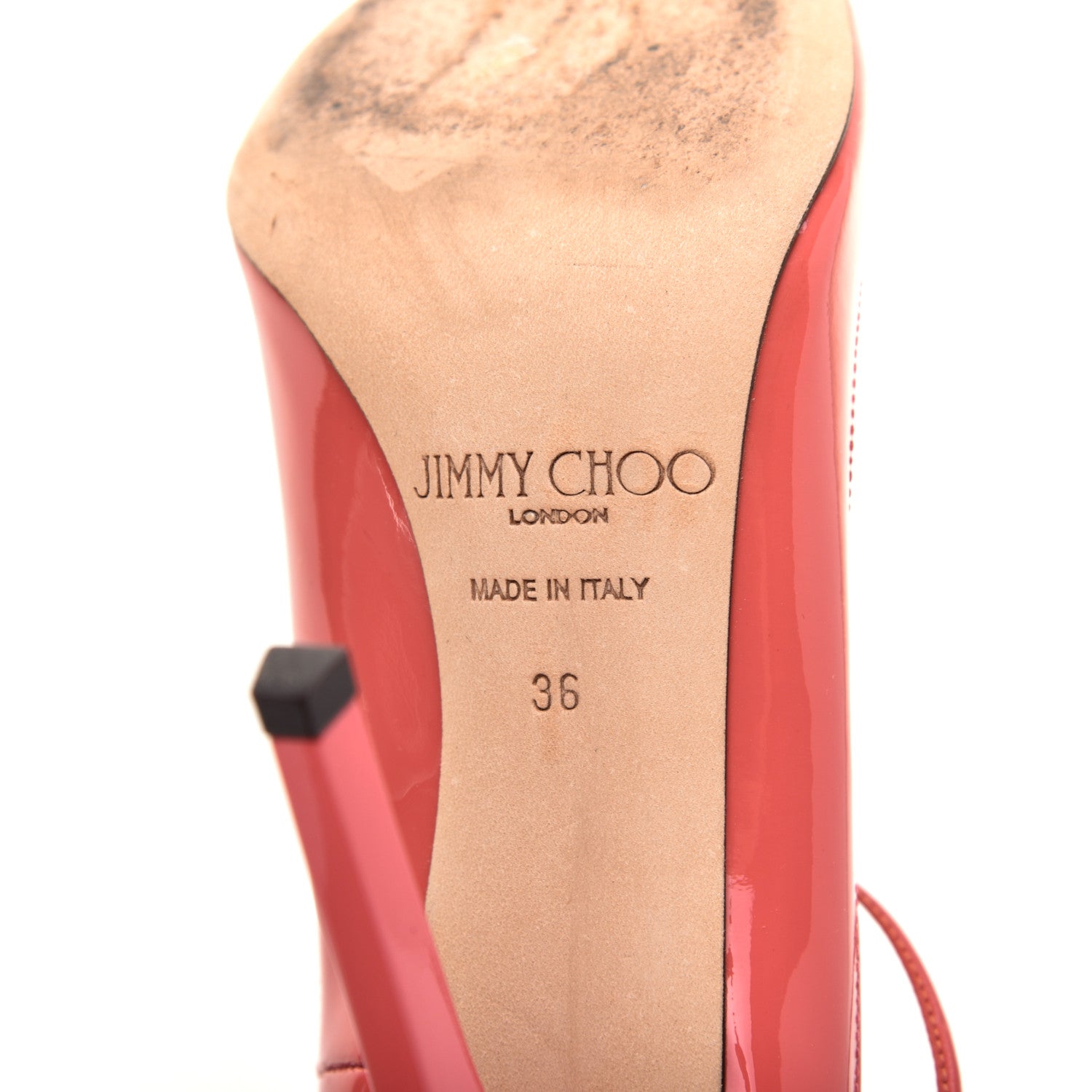 Jimmy Choo Patent Vita 100 Lace Up Pumps 36 Coral Pink 6 of 8
