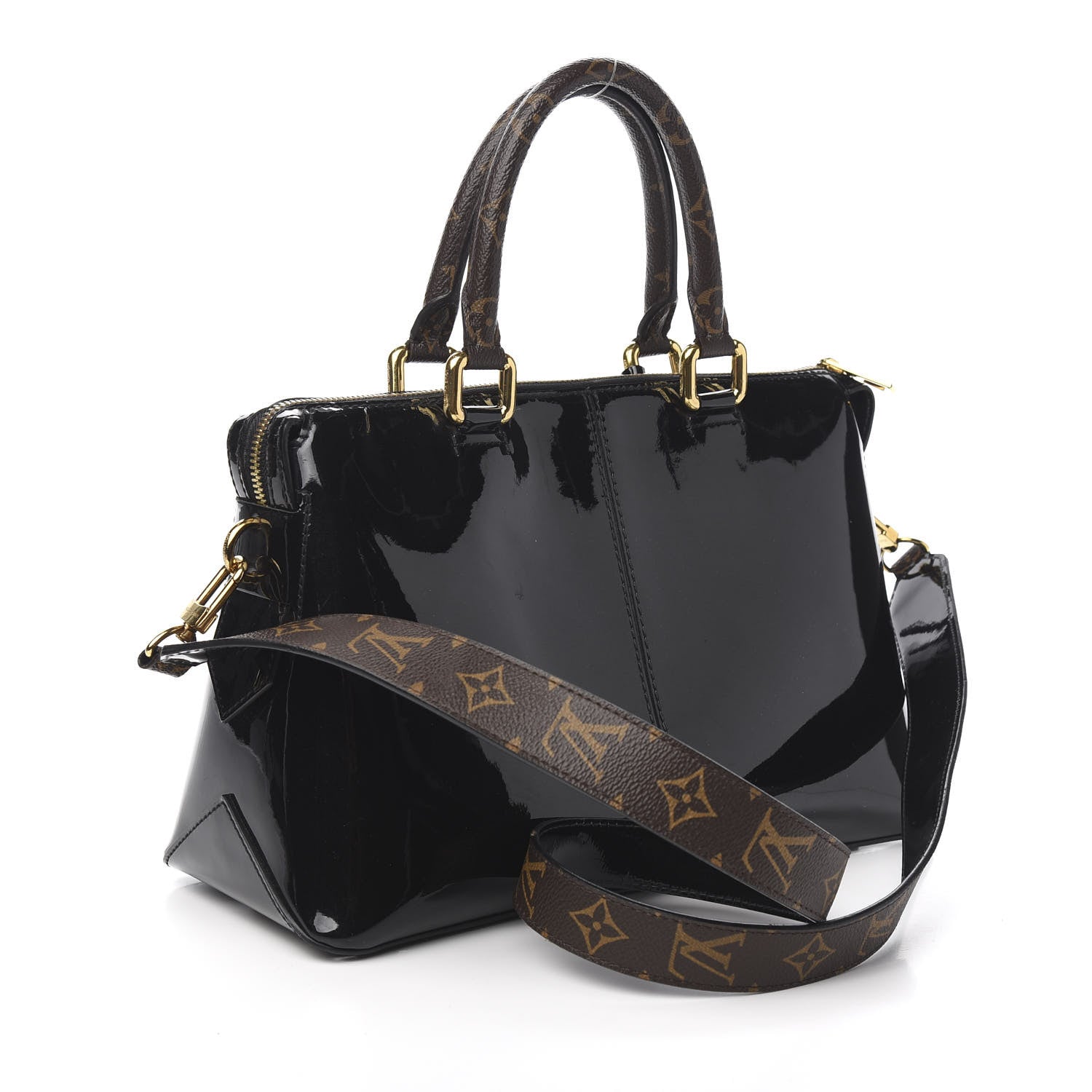 Louis Vuitton Patent Calfskin Miroir Tote Black 2 of 8
