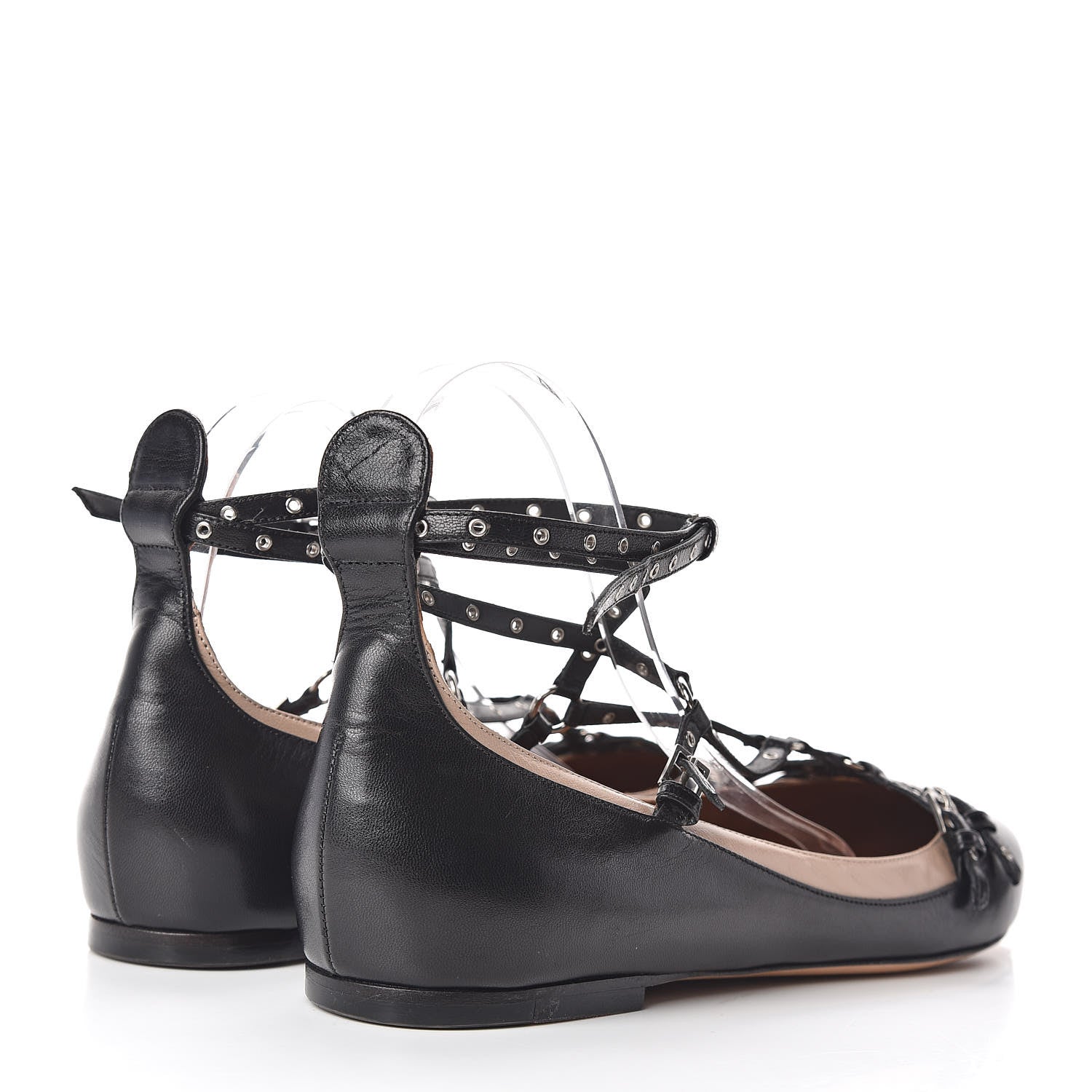 Valentino Garavani Nappa Love Latch Cage Ballet Flats 39 Black Poudre 5 of 9