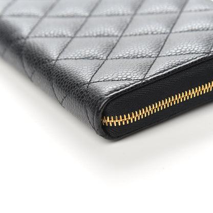 Chanel Caviar Quilted Large Gusset Zip Around Wallet Black 9 of 10