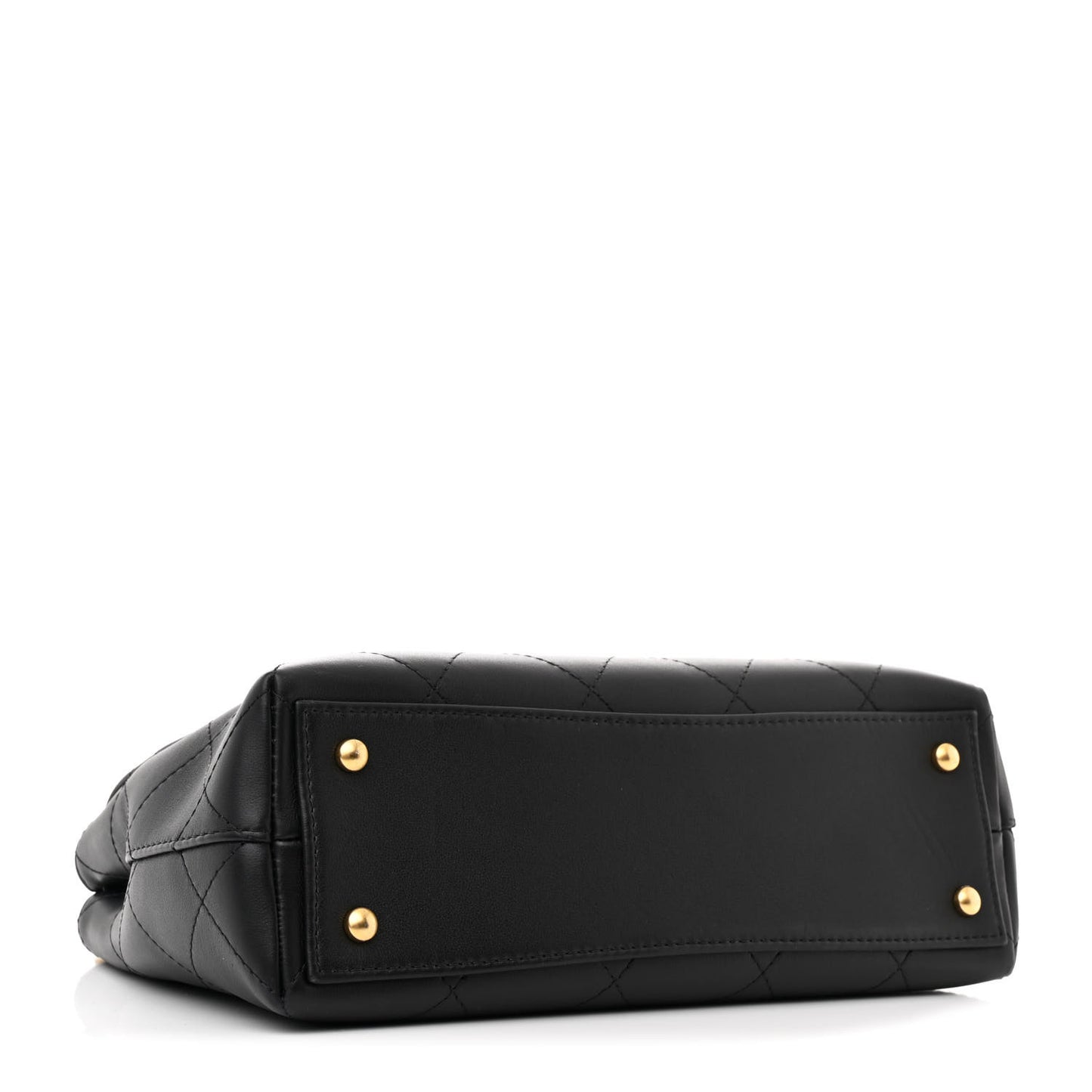 Calfskin Large Top Handle Flap Black