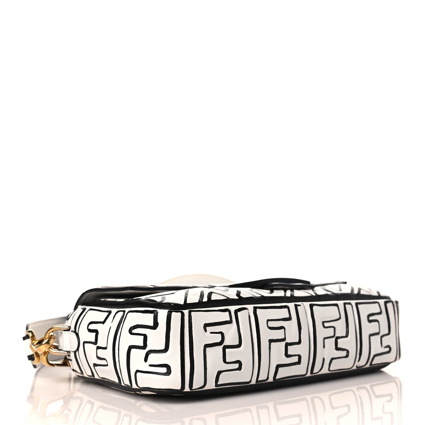 X JOSHUA VIDES Nappa FF Embossed Baguette White Black