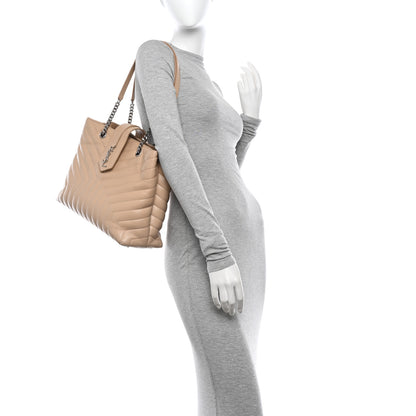 Saint Laurent Calfskin Y Quilted Monogram Large Loulou Shopper Nude Powder 2 of 15
