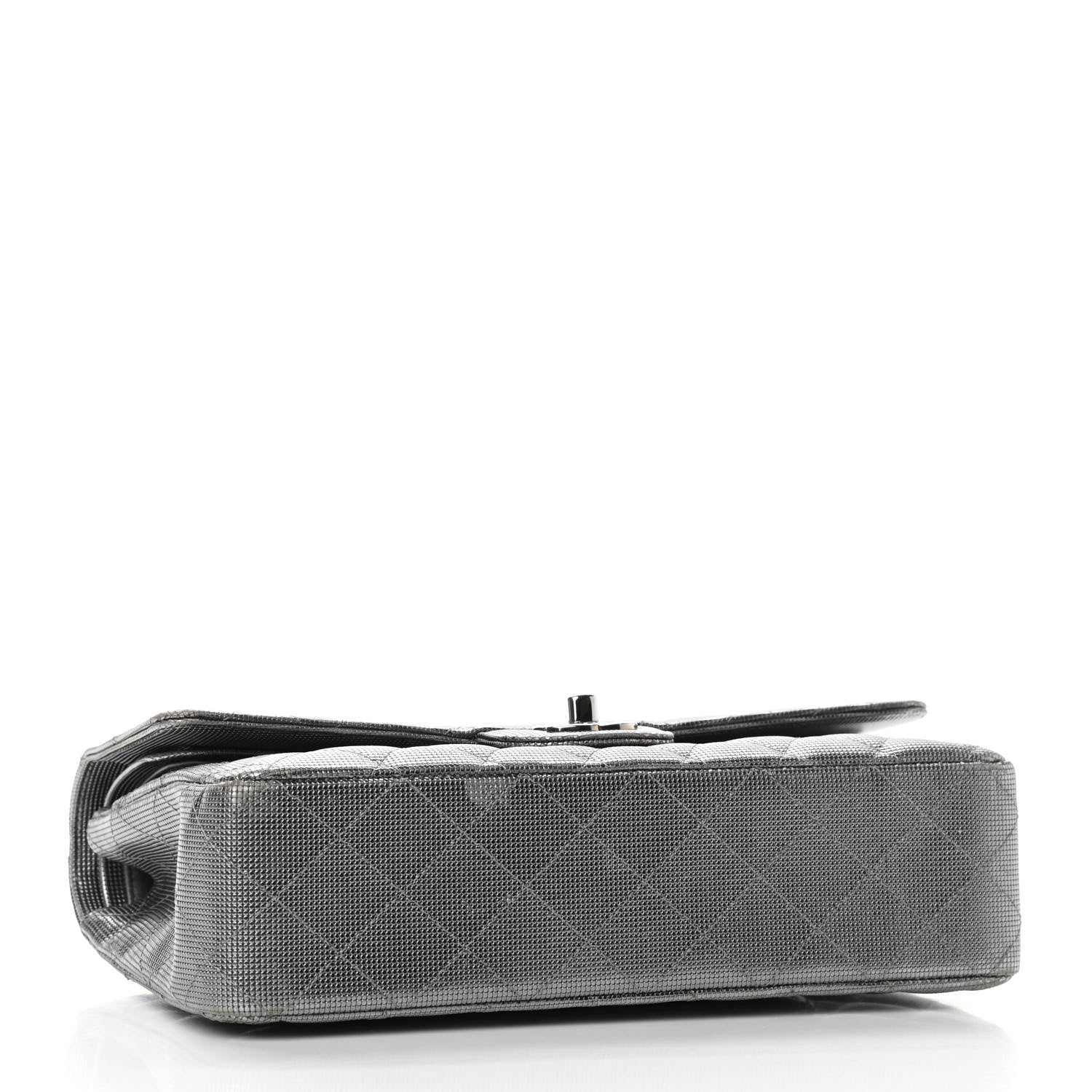 Chanel Calfskin Metallic Pixel Effect Medium Double Flap Silver 4 of 12