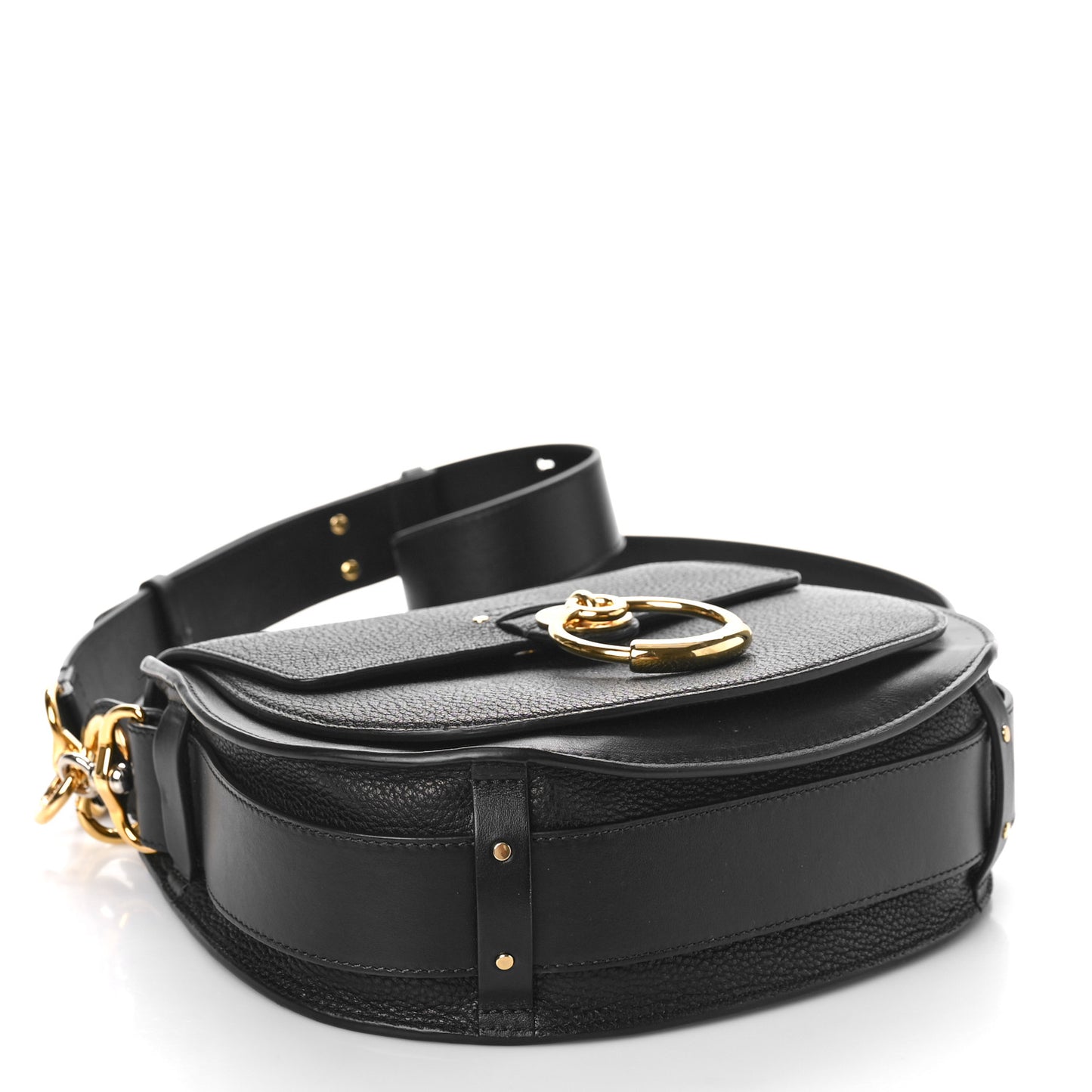Grained Calfskin Large Tess Bag Black