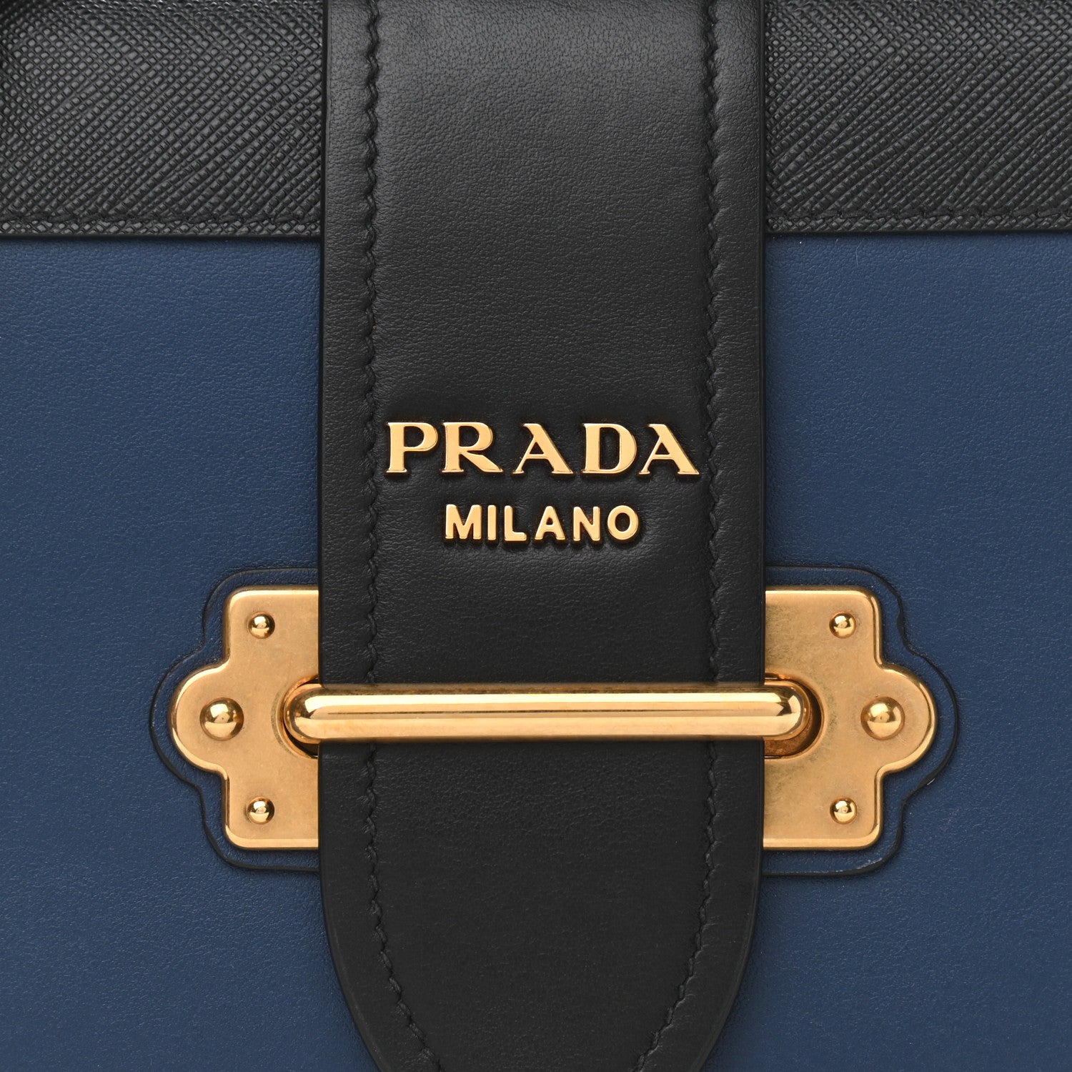 Prada City Calf Saffiano Cahier Bag Bluette Black 6 of 9