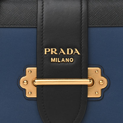 Prada City Calf Saffiano Cahier Bag Bluette Black 6 of 9