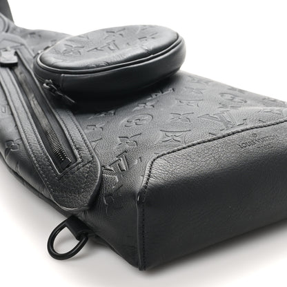 Louis Vuitton Calfskin Shadow Monogram Duo Slingbag Black 9 of 10