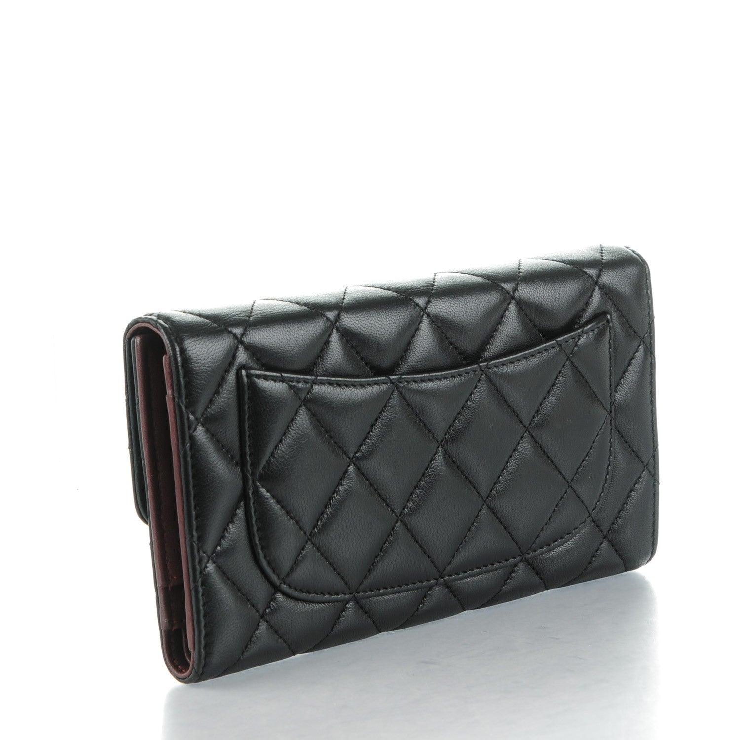 Chanel Lambskin Quilted Large Flap Wallet Black 3 of 8