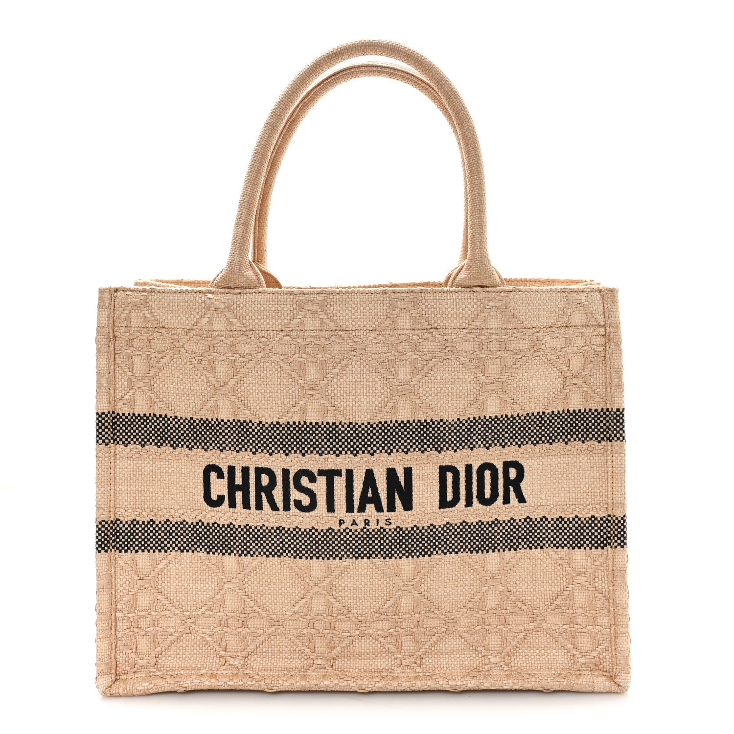 Christian Dior Raffia Cannage Medium Book Tote Natural 1 of 11