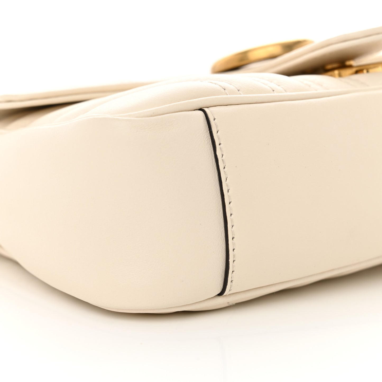 Calfskin Matelasse Mini GG Marmont Shoulder Bag White