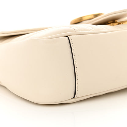 Gucci Calfskin Matelasse Mini GG Marmont Shoulder Bag White 9 of 12