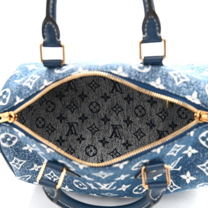 Louis Vuitton Monogram Jacquard Denim Speedy Bandouliere 25 Bleu 5 of 11