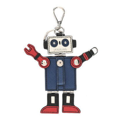 Prada Metal Saffiano Robot Bag Charm Palladio 1 of 4