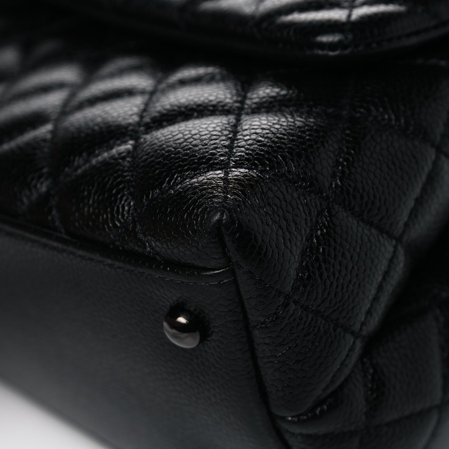 Caviar Quilted Small Coco Handle Flap So Black
