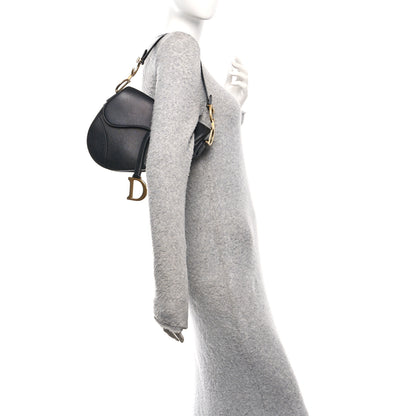 Christian Dior Grained Calfskin Saddle Bag Black 2 of 11