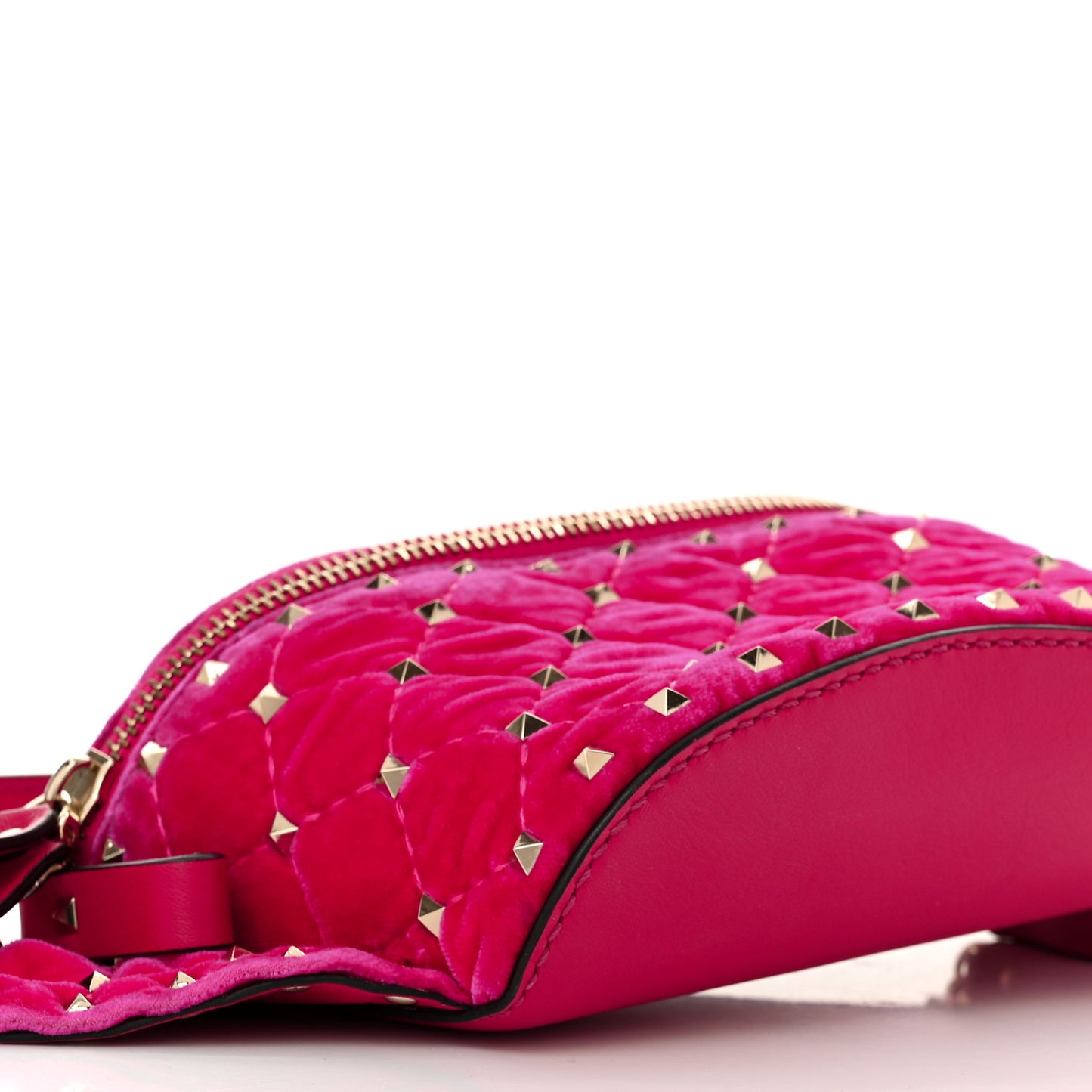 Velvet Rockstud Spike Belt Bag 85 Disco Pink