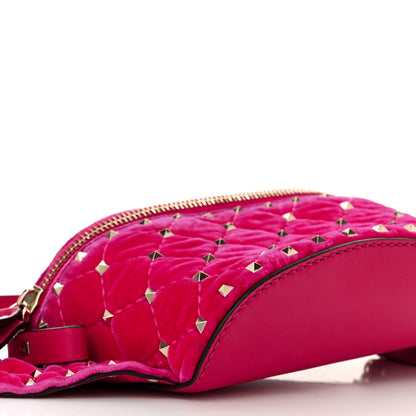 Valentino Garavani Velvet Rockstud Spike Belt Bag 85 Disco Pink 8 of 10