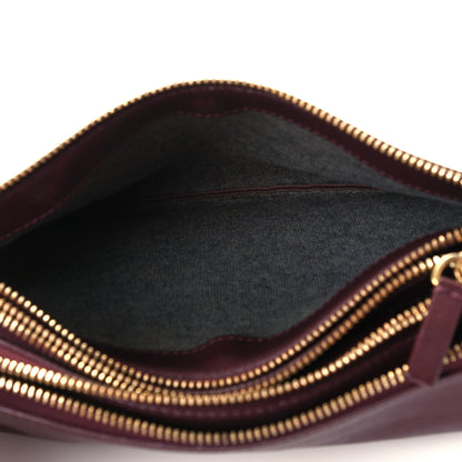 Celine Lambskin Large Trio Crossbody Bag Burgundy 10 of 11