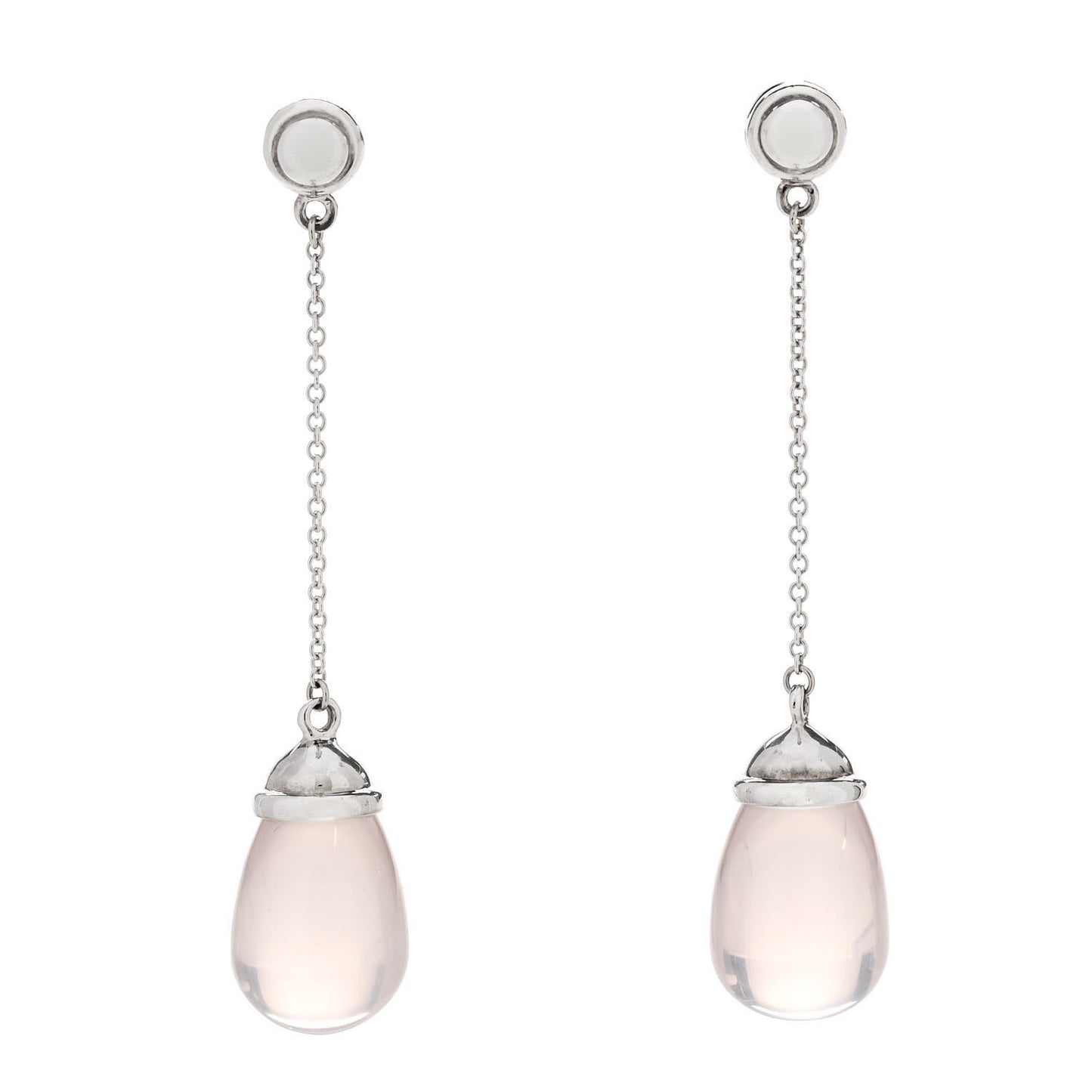 Sterling Silver Paloma Picasso 20 Carat Rose Quartz Drop Earrings