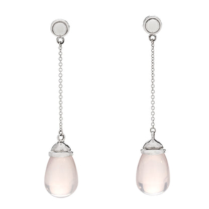 Tiffany Sterling Silver Paloma Picasso 20 Carat Rose Quartz Drop Earrings 1 of 4
