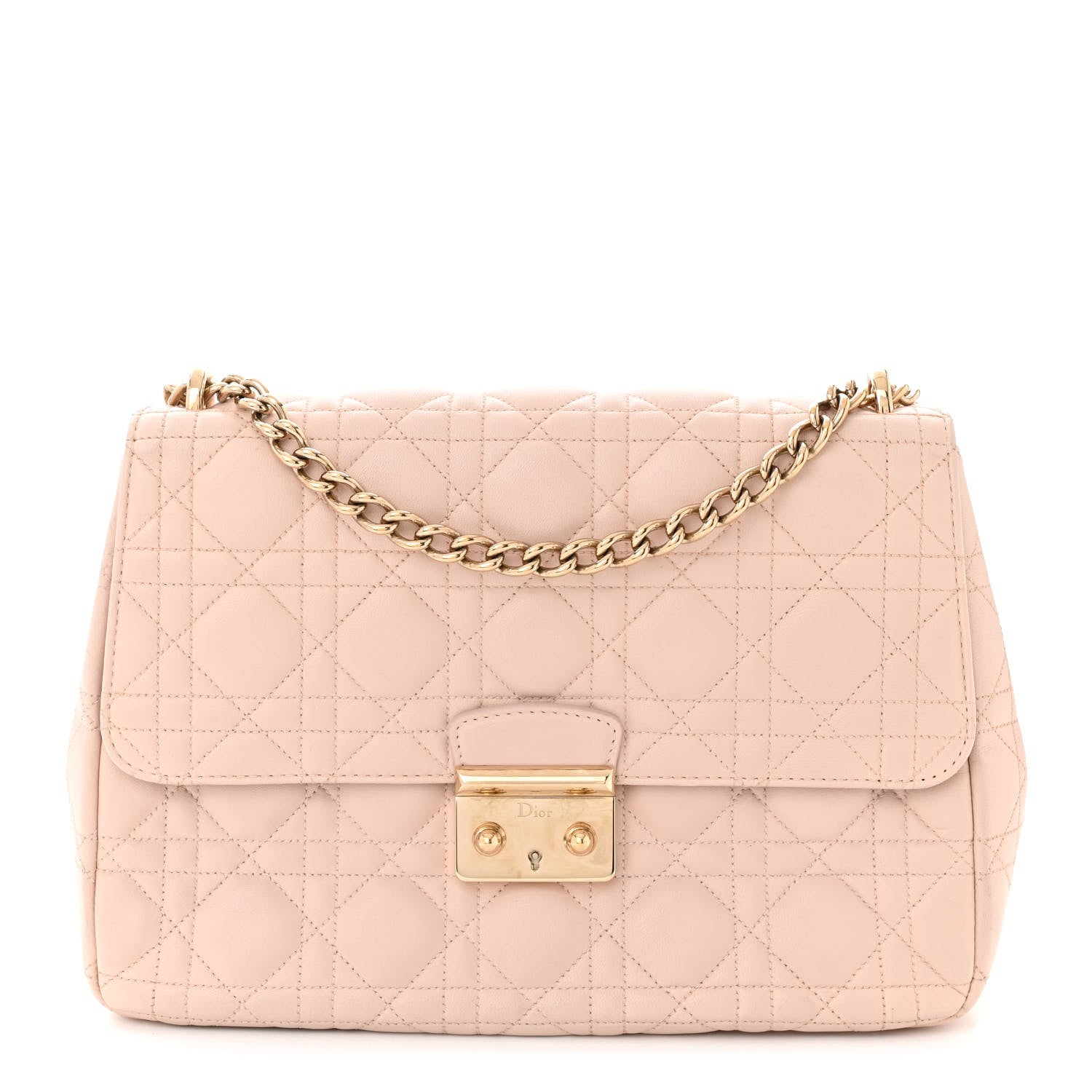 Christian Dior Lambskin Cannage Large Miss Dior Flap Rose Poudre 1 of 10