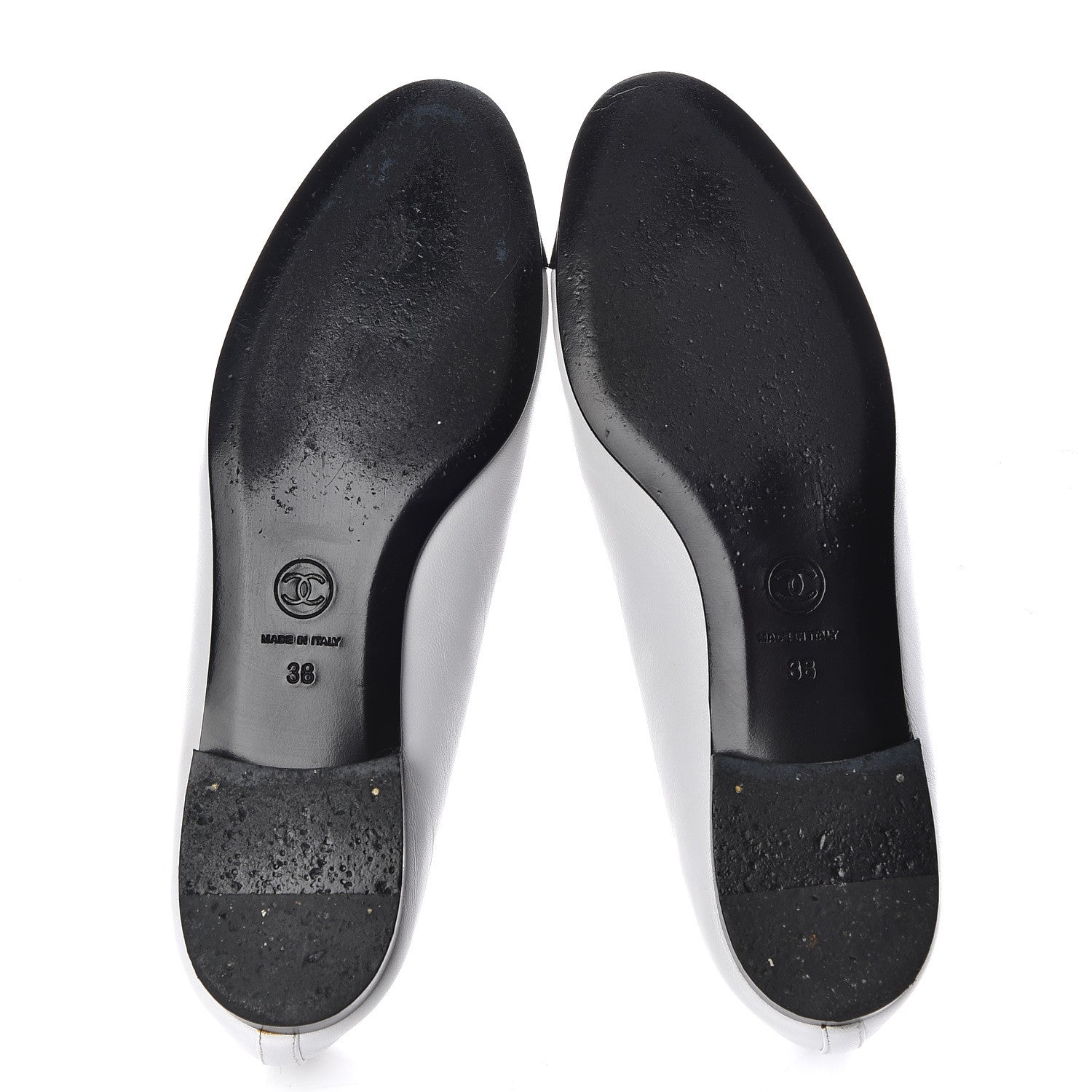 Chanel Lambskin Cap Toe Ballerina Flats 38 White Black 7 of 16