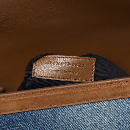 Saint Laurent Denim Carre Satchel Dusty Blue Dark Land 9 of 10